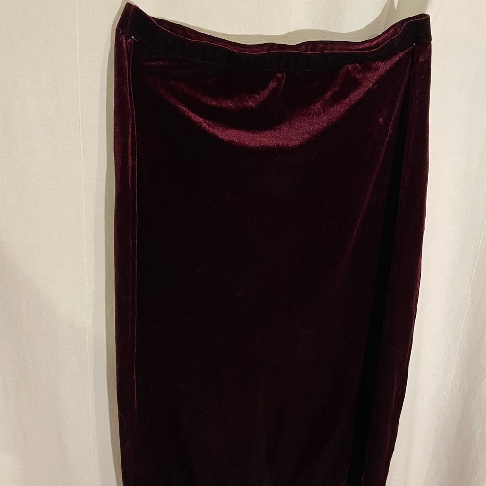 Rich Burgundy Stretch Velvet Skirt
